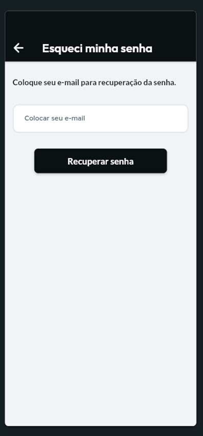 App Agendamentos - FlotterFlow - Página Esqueceu Senha